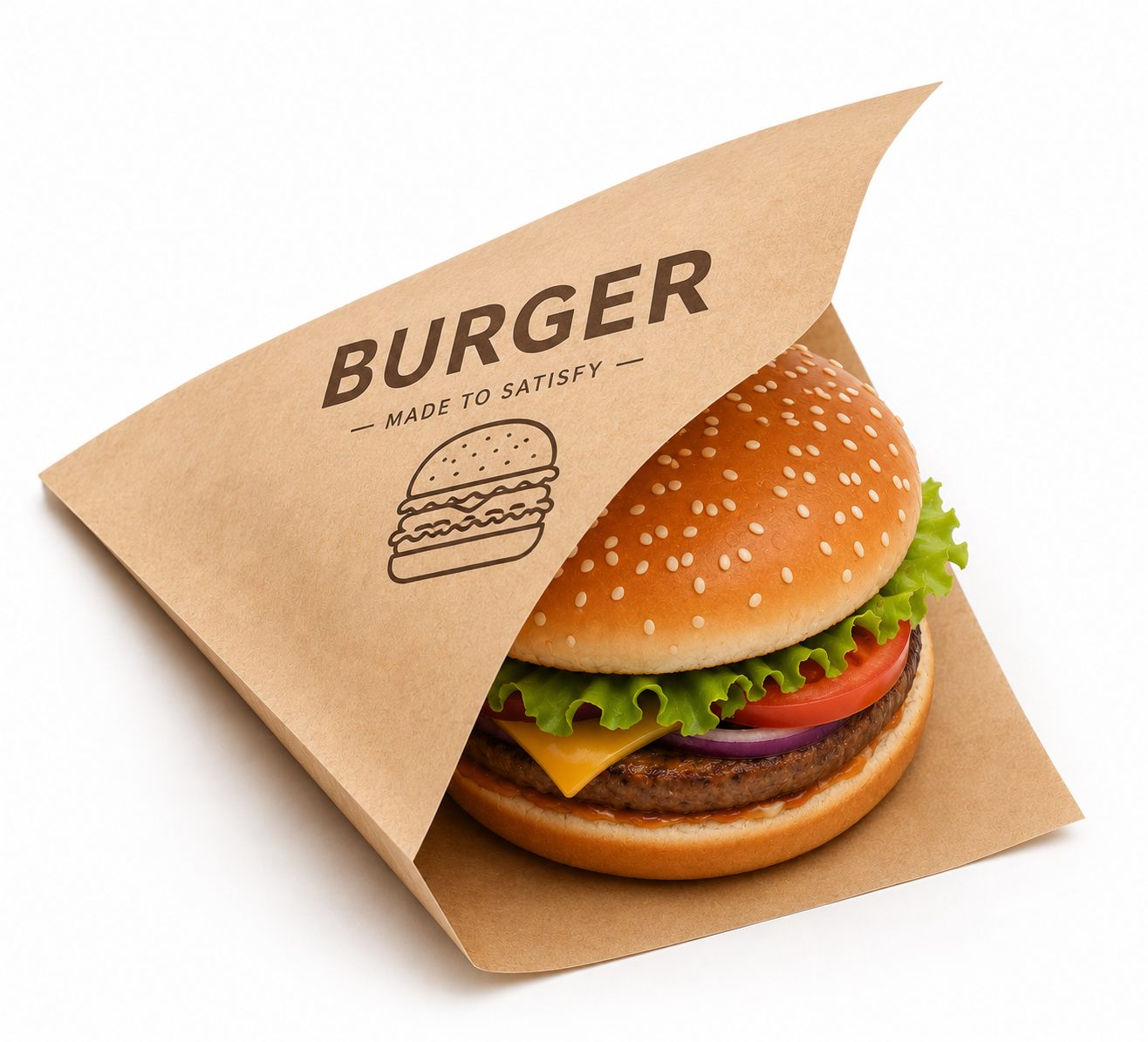 InnoWrap burger pocket in use